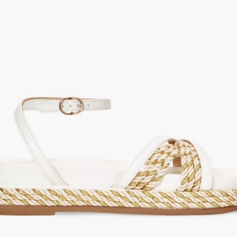 Gold rope white Sandal size 7